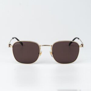 Gucci Women Sunglasses Gold Brown Square GG1876S 002 NEW AUTHENTIC